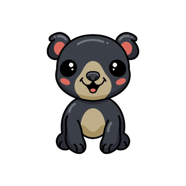 Cute little bear cartoon posing