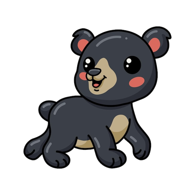 Cute little bear cartoon posing