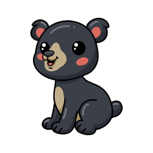 Cute little bear cartoon sitting