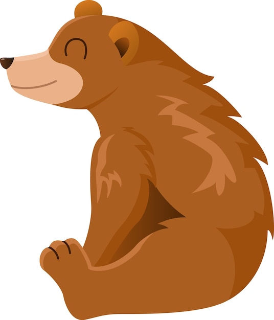 Cute little bear cartoon sitting