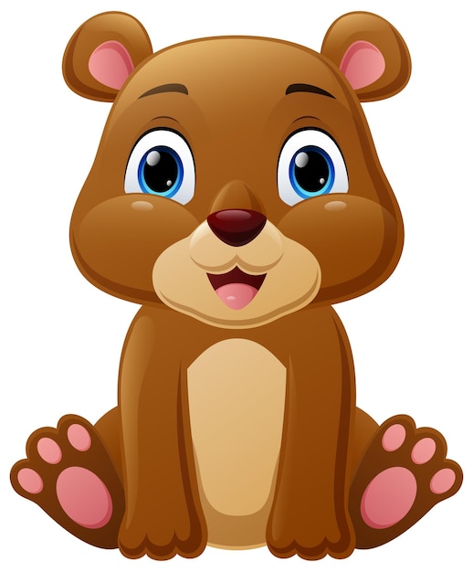 Cute little bear cartoon sitting