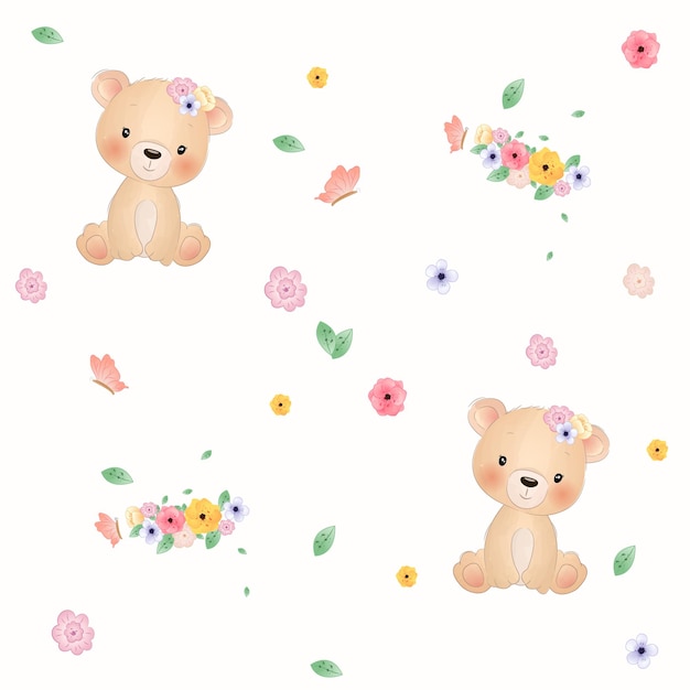 cute little  bear pattern