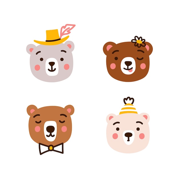 Cute little bear set Funny baby animals