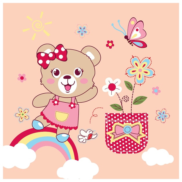 cute little bear vector illustration