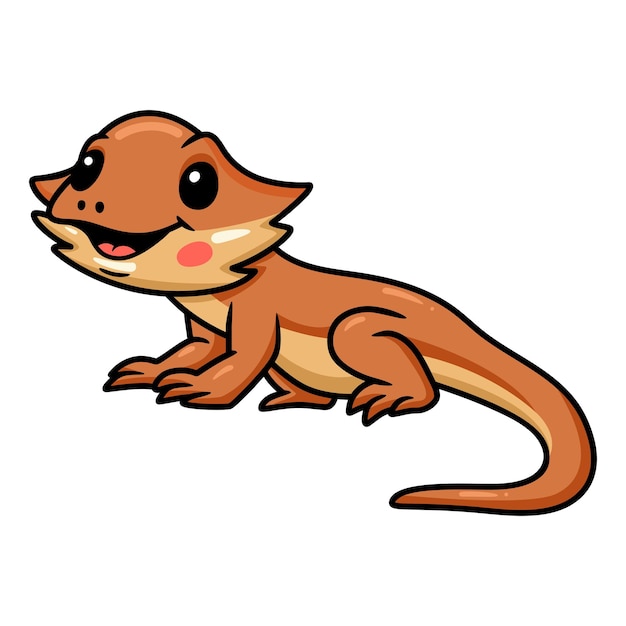 Cute little bearded dragon cartoon