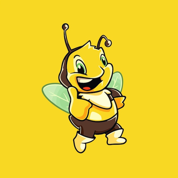 Cute Little Bee Kid Cartoon Mascot