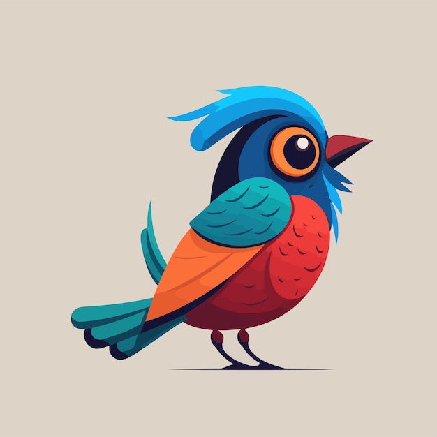 Cute little bird cartoon animal vector illustration for logo or mascot icon