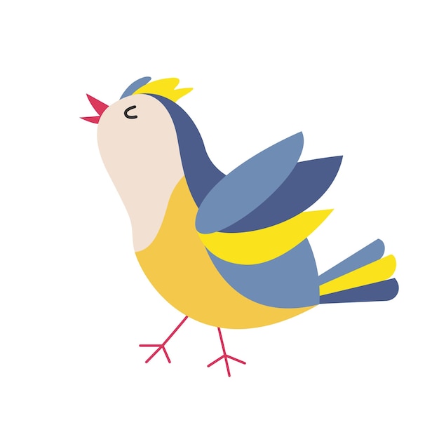 Cute little bird Exotic bird Vector illustration