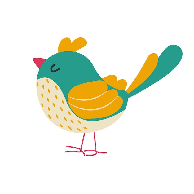 Cute little bird Exotic bird Vector illustration