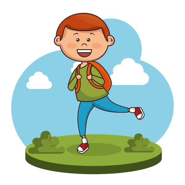 cute little boy character vector illustration design