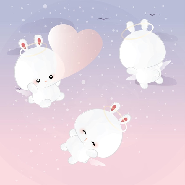 cute little bunnies blowing love