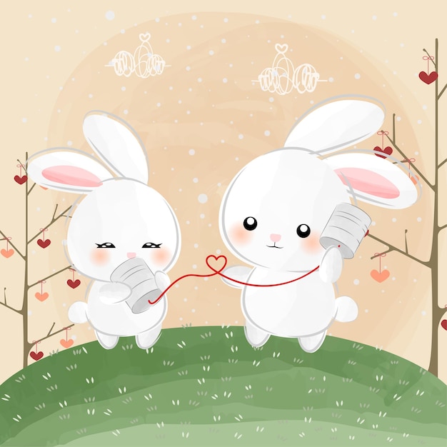 cute little bunnies whisper love