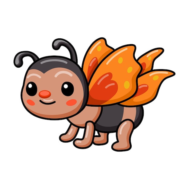 Cute little butterfly cartoon posing