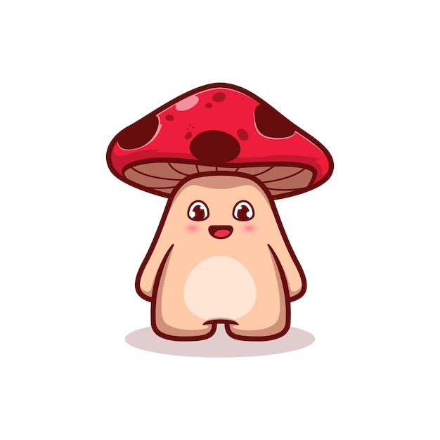 Cute little character mascot mushroom vector illustration design