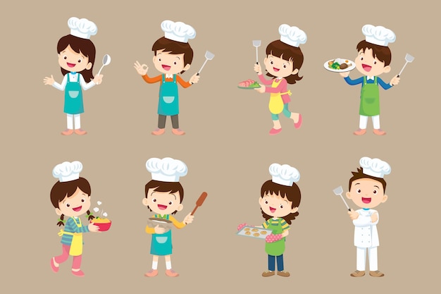 Cute little chef Character set 002