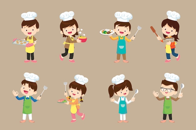 Cute little chef Character set 004