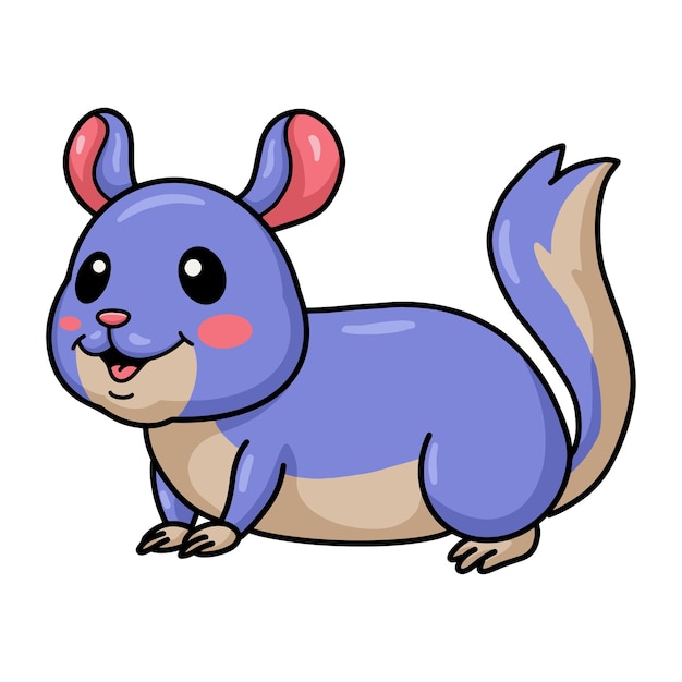 Cute little chinchilla cartoon character