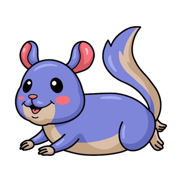 Cute little chinchilla cartoon character