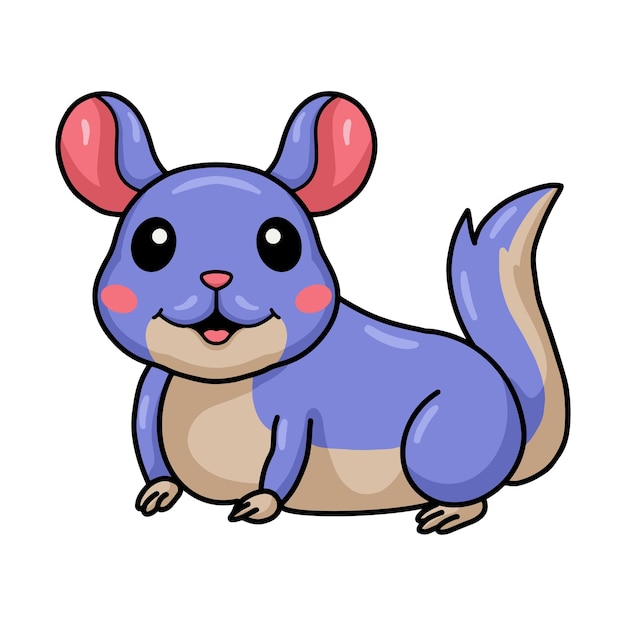 Cute little chinchilla cartoon character