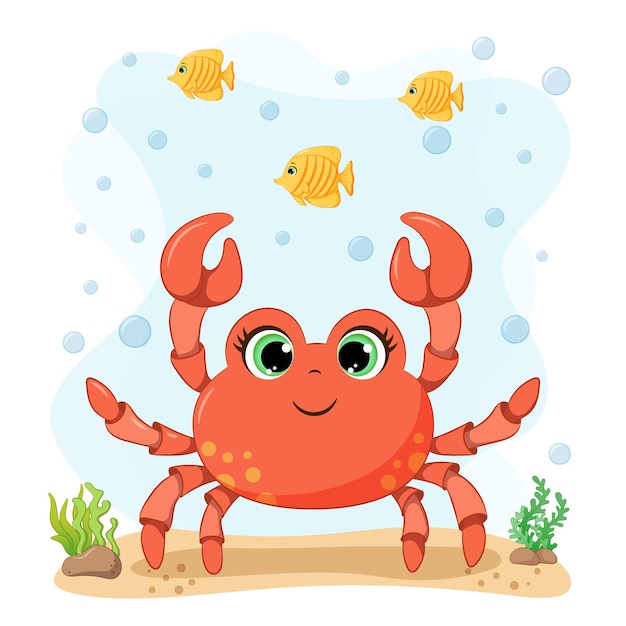 Cute little crab  illustration