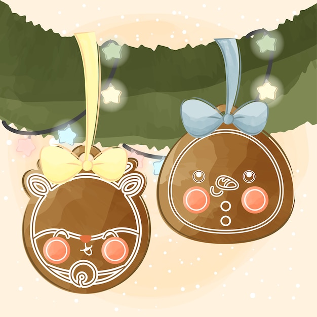 cute little deer ginger and snowman cookies