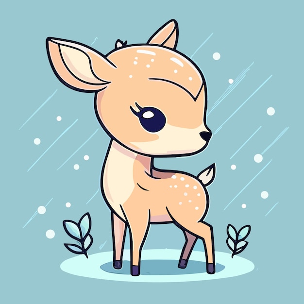 A cute little deer in the rain