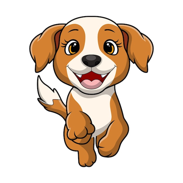 Cute little dog cartoon running