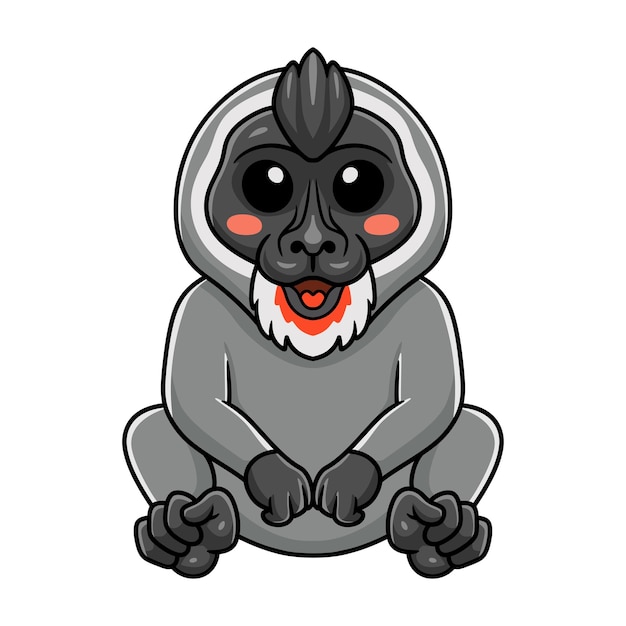 Cute little driil monkey cartoon sitting