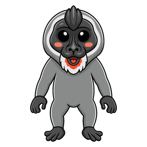 Cute little driil monkey cartoon standing