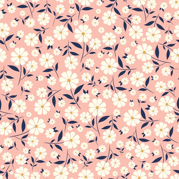 Cute little flowers seamless pattern