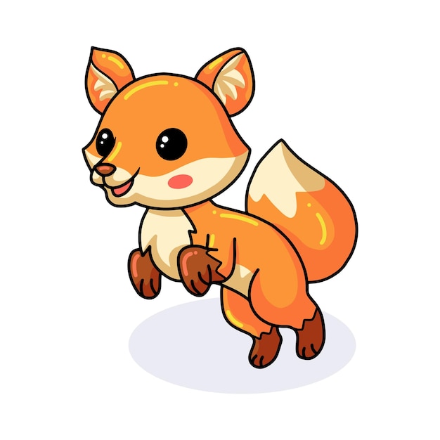 Cute little fox cartoon standing