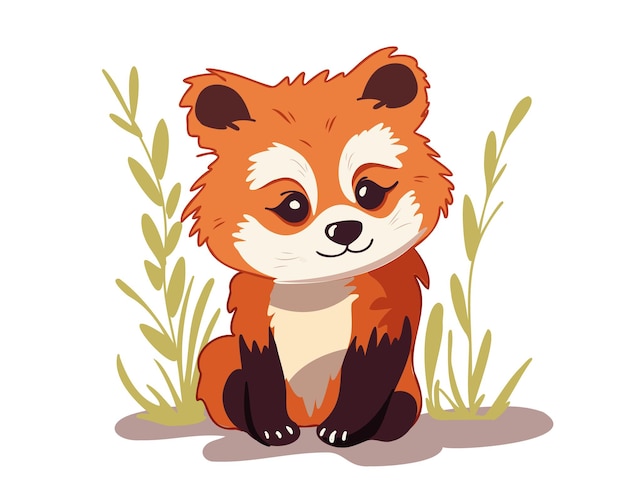 Cute little fox vector illustration