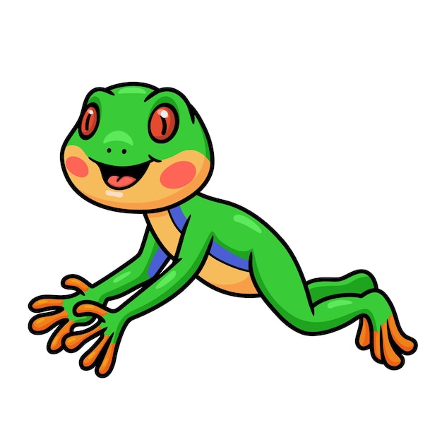 Cute little frog cartoon character