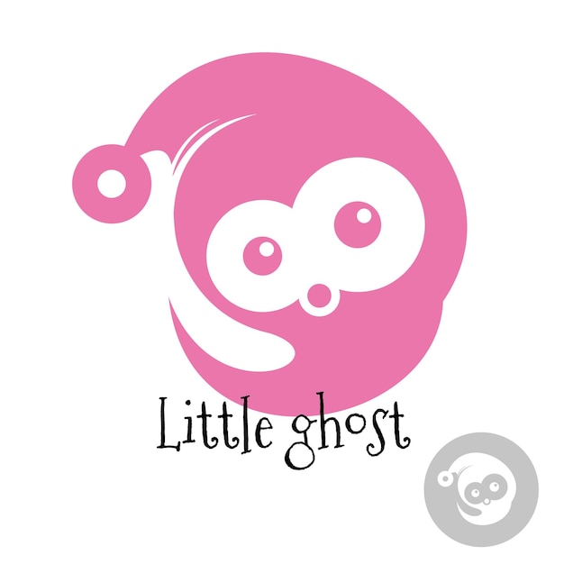 A cute little ghost is a blank for a logo or symbol