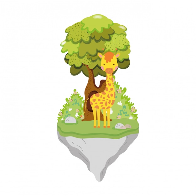 Cute and little giraffe character