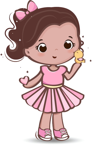 Cute Little Girl Illustration