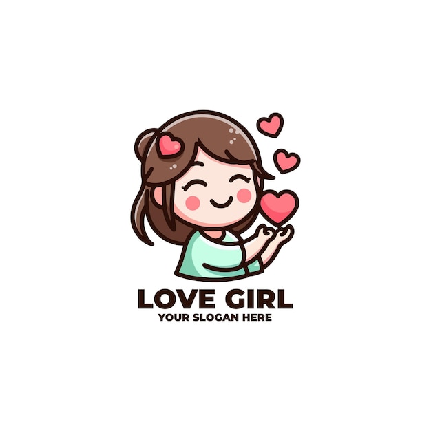 Cute Little Girl Logo Design