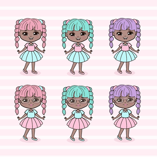 Cute Little Girls Illustration