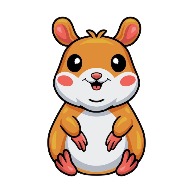 Cute little hamster cartoon sitting