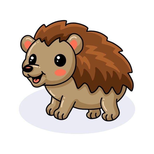 Cute little hedgehog cartoon posing