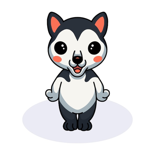 Cute little husky dog cartoon standing