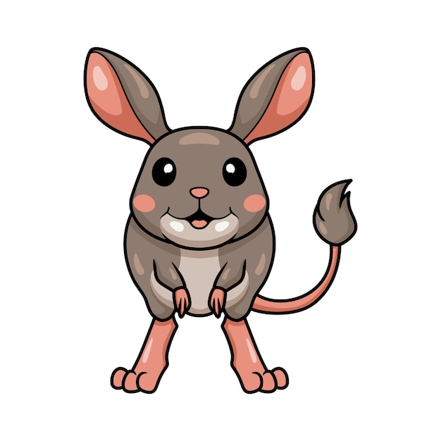 Cute little jerboa cartoon character