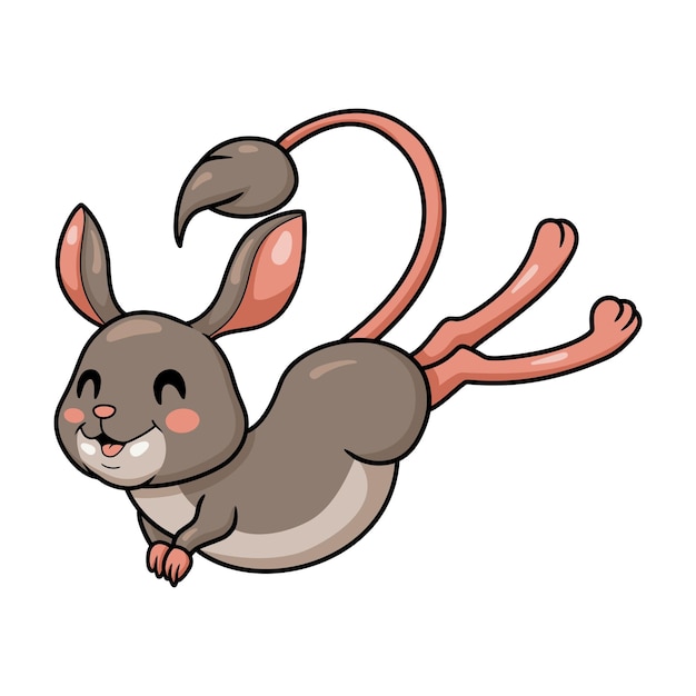 Cute little jerboa cartoon character