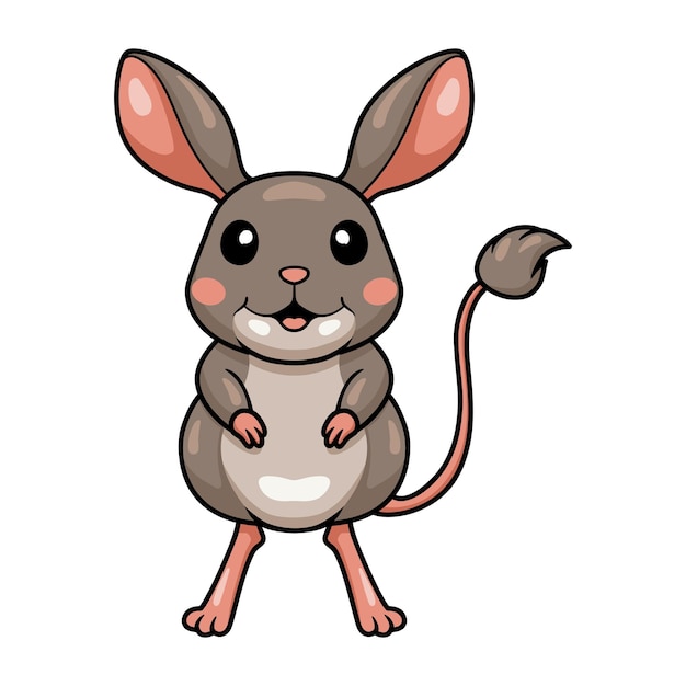 Cute little jerboa cartoon standing