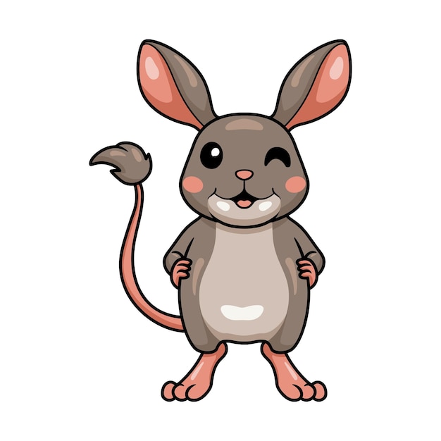 Cute little jerboa cartoon standing