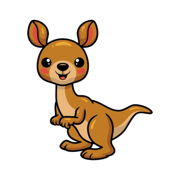 Cute little kangaroo cartoon standing