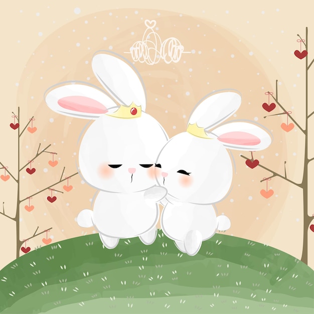 cute little kissing bunny