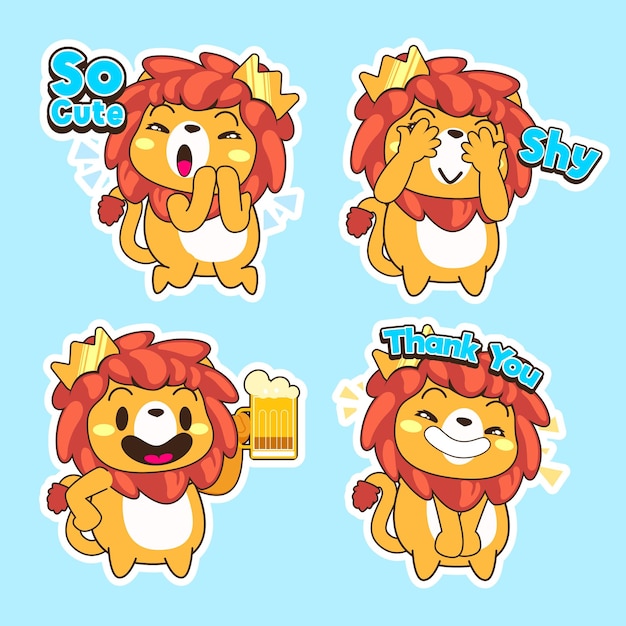 Cute little Lion cartoon vector illustration