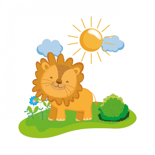 Cute and little lion character