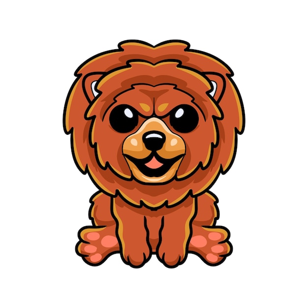 Cute little lion dog cartoon